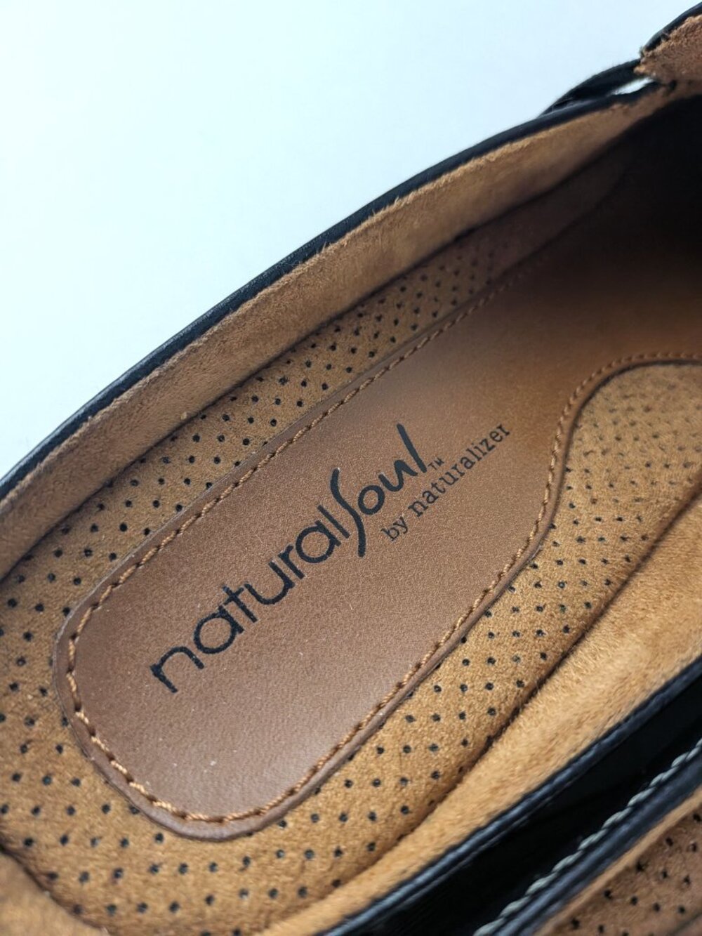Natural Soul by Naturalizer Black Leather Slip-on Mule Flats 7.5 - Picture 5 of 10